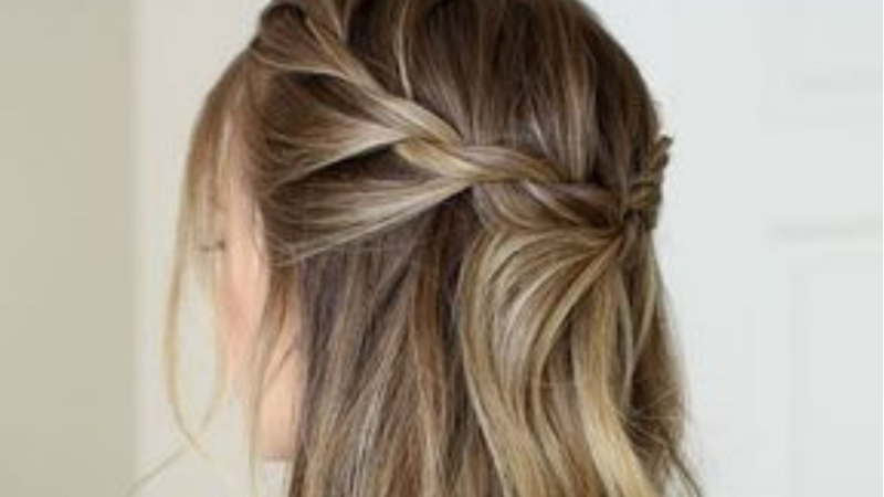 cara kepang rambut Waterfall